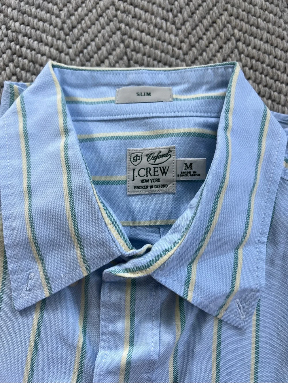 J. Crew Men's Broken-In Oxford Light Blue Button-Down Shirt